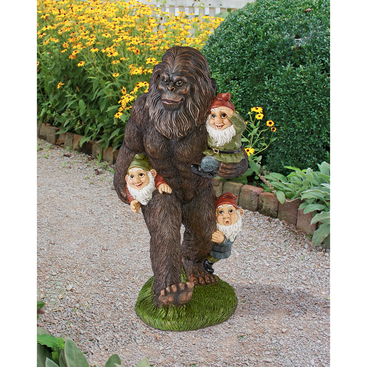 Image Thumbnail for Schlepping Garden Gnomes Bigfoot Statue